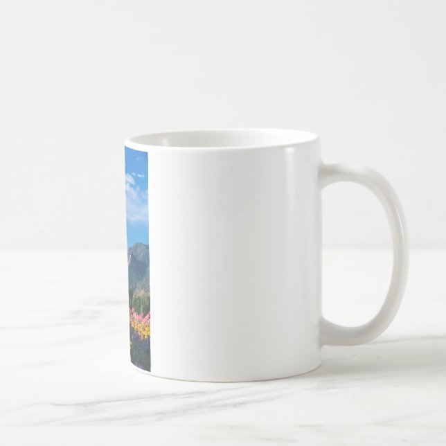 Caneca De Café Flatirons e flores, Boulder Colorado (Direita)