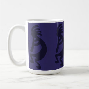 Caneca De Café Flauta tocando Kokopelli Figura 1: Preto em azul