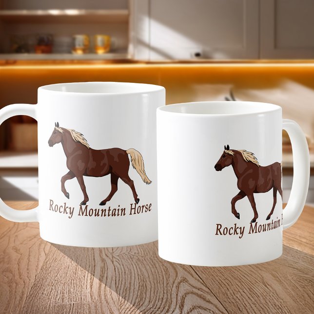 Caneca De Café Flaxene de Chocolate de Montanha Rochosa (Rocky Mountain Horse Chocolate Flaxen Coffee Mug)