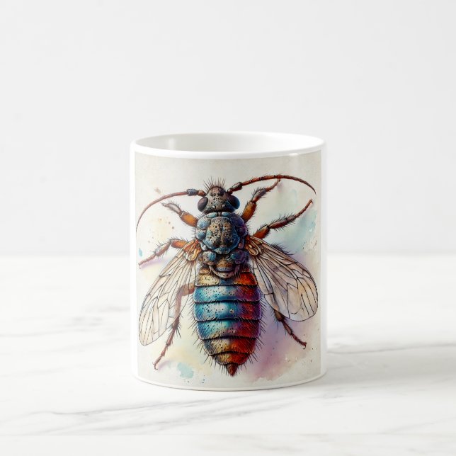 Caneca De Café Flea Siphonaptera Insect Dorsal View 040924IREF224 (Centro)