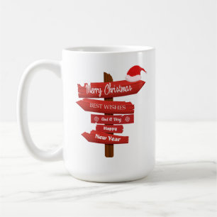 Caneca De Café Flechas de madeira Feliz Natal e Ano Novo