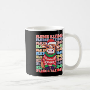 Caneca De Café Fleece Feliz Navidad - Cute Xmas Cow engraçada Cri