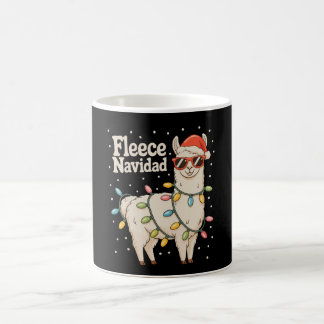 Caneca De Café Fleece Navidad Christmas Llama Xmas Lights