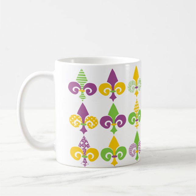 Caneca De Café Fleur de Lis de Mardi Gras (Esquerda)
