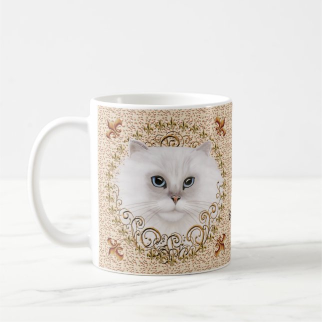 Caneca De Café Fleur De Lis Persian Cat Mug (Esquerda)