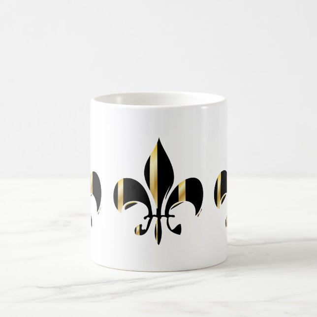Caneca De Café Fleur de Lis, preto e Dourado (Centro)