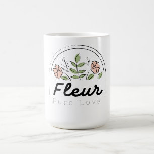 Caneca De Café Fleur – Logotipo Floral de Amor Puro