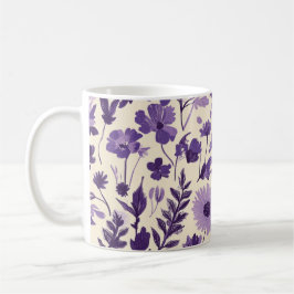 Caneca De Café Fleurs sauvages en nuances de violet 💜