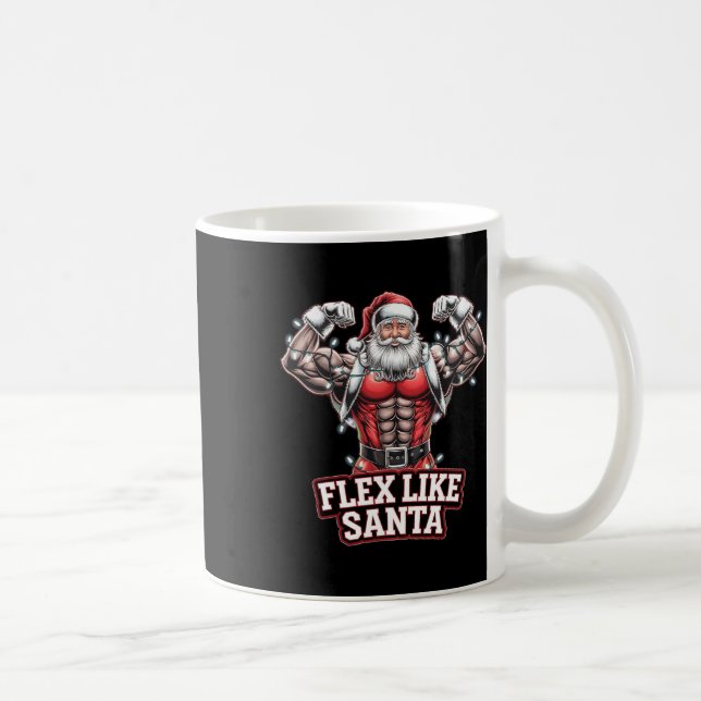 Caneca De Café Flex Like Santa Claus Bodybuilding Gym Wo (Direita)