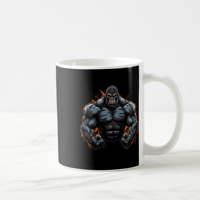 Caneca De Café Flexing de Gorila (Direita)