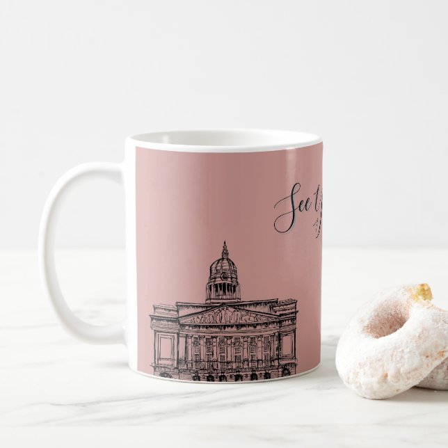 Caneca De Café Flickermuse Nottingham Floral Tone Sketch (Com Donut)