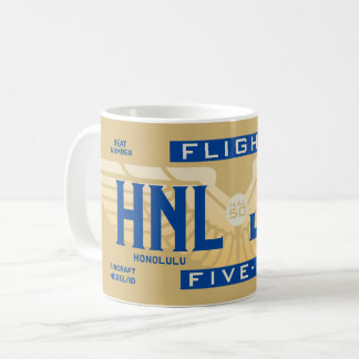 Caneca De Café Flight 5-O (HAL50) HNL to JFK
