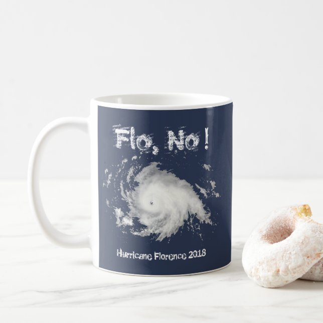 Caneca De Café Flo, Não! Furacão Florence 2018 (Com Donut)