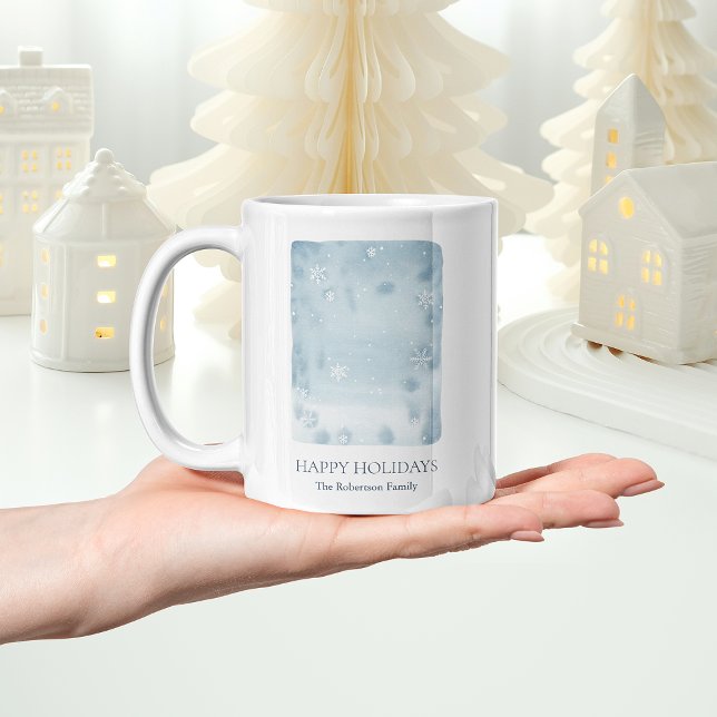 Caneca De Café Floco de Neve Azul Empoeirado (Criador carregado)