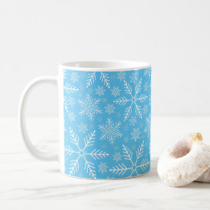 Caneca De Café Floco de neve azul esguicho-branco de inverno Eleg