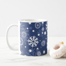 Caneca De Café Floco de neve azul moderno Floco de Natal Mug de c