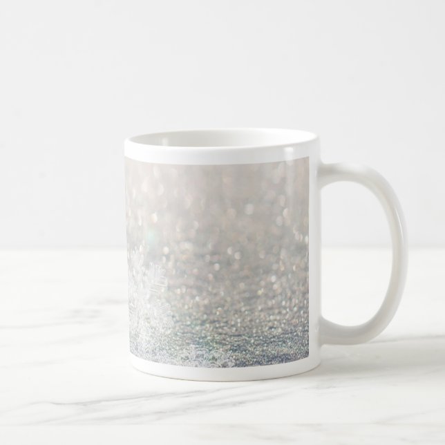 Caneca De Café Floco de neve Bokeh Bling do inverno (Direita)