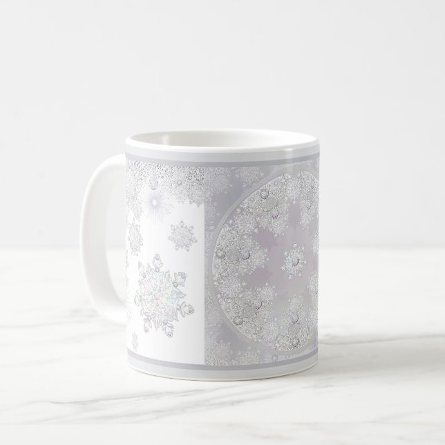 Caneca De Café Floco de neve branco (Frente Esquerda)