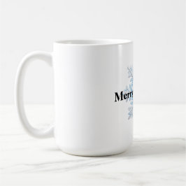 Caneca De Café Floco de neve branco claro azul