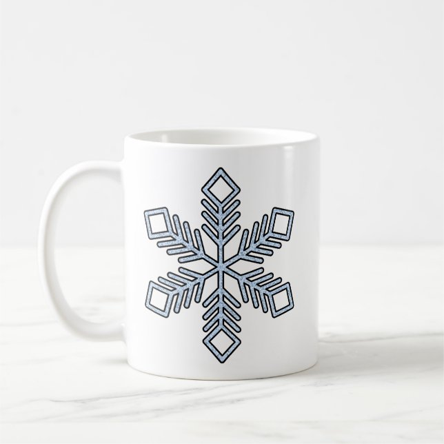 Caneca De Café Floco de Neve Brilhante - Ramos Azul Bebê (Esquerda)