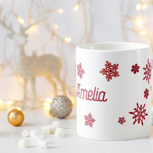 Caneca De Café Floco de neve de Natal personalizado