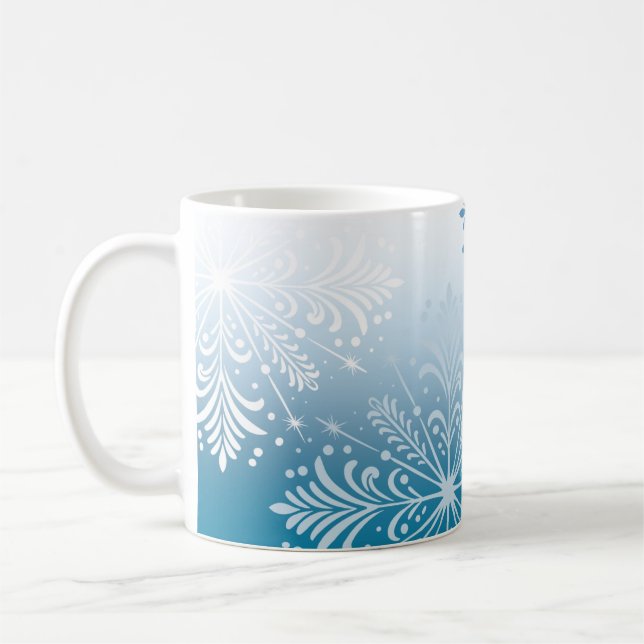 Caneca De Café Floco de neve elegante Touro de inverno (Esquerda)