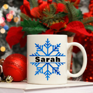 Caneca De Café Floco de neve minimalista personalizado Natal