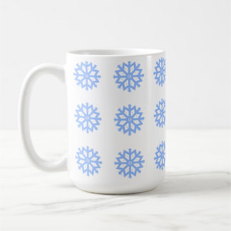 Caneca De Café Floco de neve Padrão de inverno azul claro