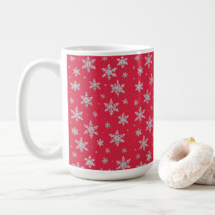 Caneca De Café Floco de Neve Prateado Elegante Férias de Invern