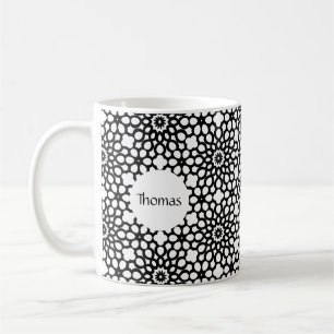 Caneca De Café Floco de Neve Preto e Branco