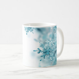 Caneca De Café Flocos de neve azuis leves Natal