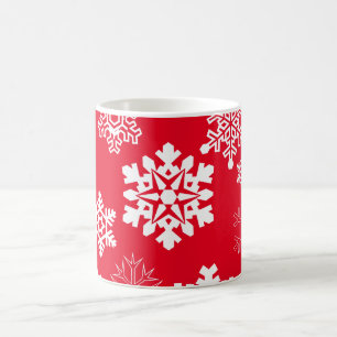 Caneca De Café Flocos de neve brancos - Cor de fundo personalizá