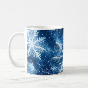 Caneca De Café Flocos de Neve Brilhantes de Purpurina Natal de In