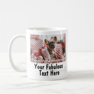Caneca De Café Flocos de Neve com Foto e Texto Personalizados