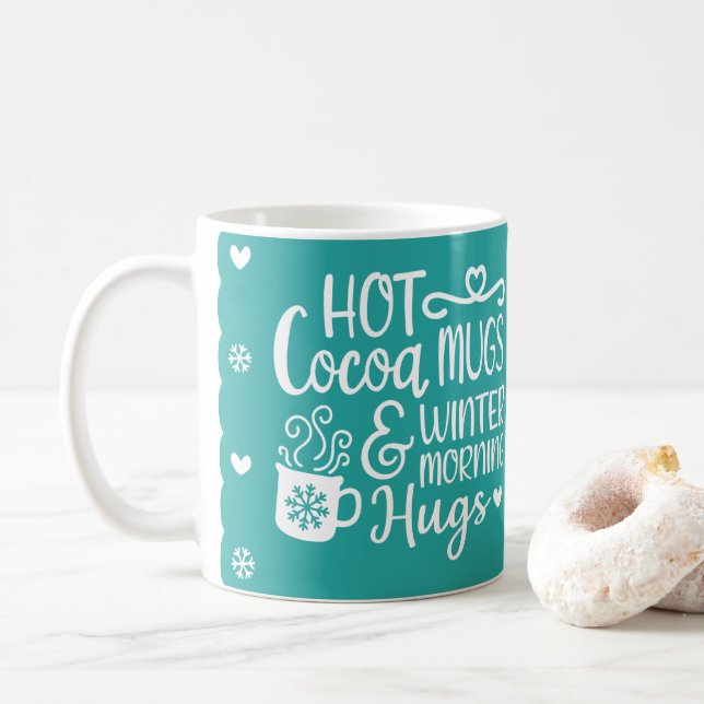 Caneca De Café Flocos de neve de Férias Fresadas Frescas (Com Donut)