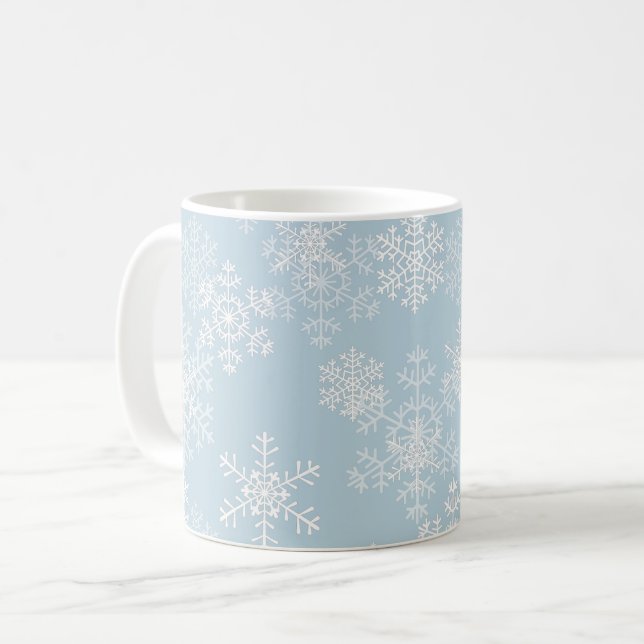 Caneca De Café Flocos de neve de Natal (Frente Esquerda)