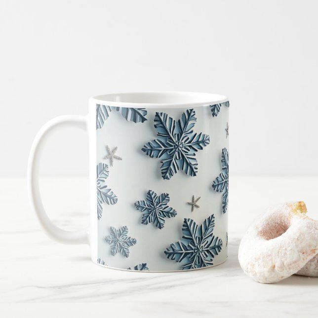 Caneca De Café Flocos de neve de Natal (Com Donut)