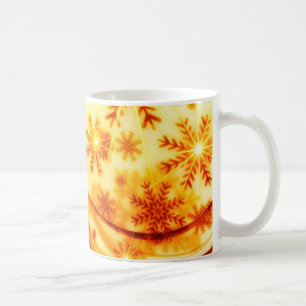 Caneca De Café Flocos de neve de Natal ouro