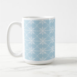 Caneca De Café Flocos de Neve de Natal Padrão de Férias Monograma