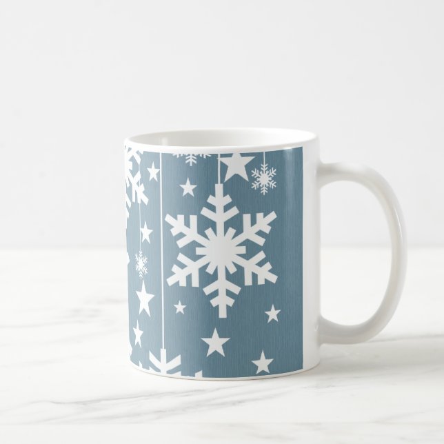 Caneca De Café Flocos de neve e lama de estrelas, azul (Direita)