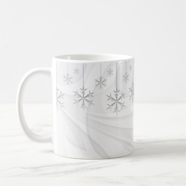 Caneca De Café Flocos de neve em suspensão (brancos) (Esquerda)