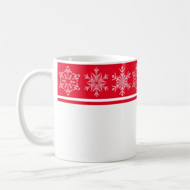 Caneca De Café Flocos de Neve Natal (Esquerda)