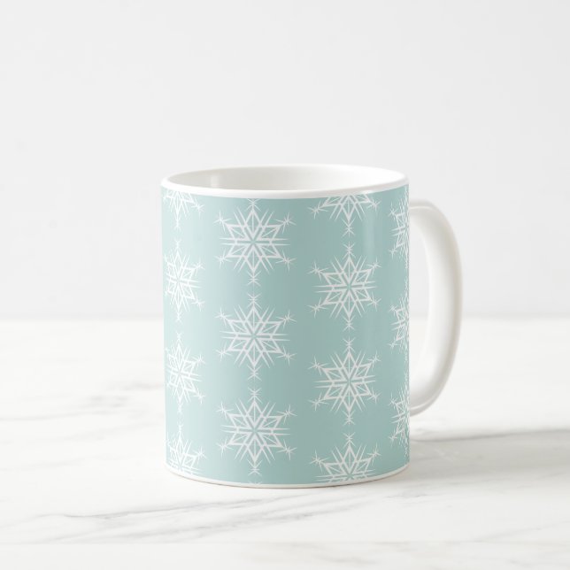 Caneca De Café Flocos de Neve Natal (Frente Esquerda)