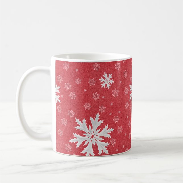 Caneca De Café Flocos de neve no Convite à Véspera de Natal (Esquerda)