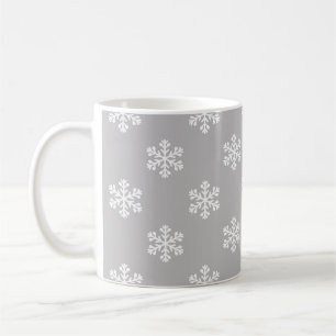 Caneca De Café Flocos de Neve Silenciosos em Cinza