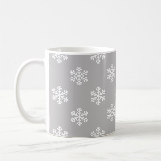 Caneca De Café Flocos de Neve Silenciosos em Cinza (Esquerda)