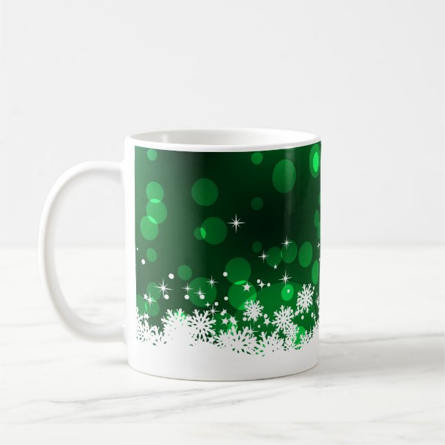 Caneca De Café Flocos de neve - Verde (Esquerda)