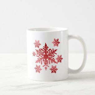 Caneca De Café Flocos de neve vermelhos