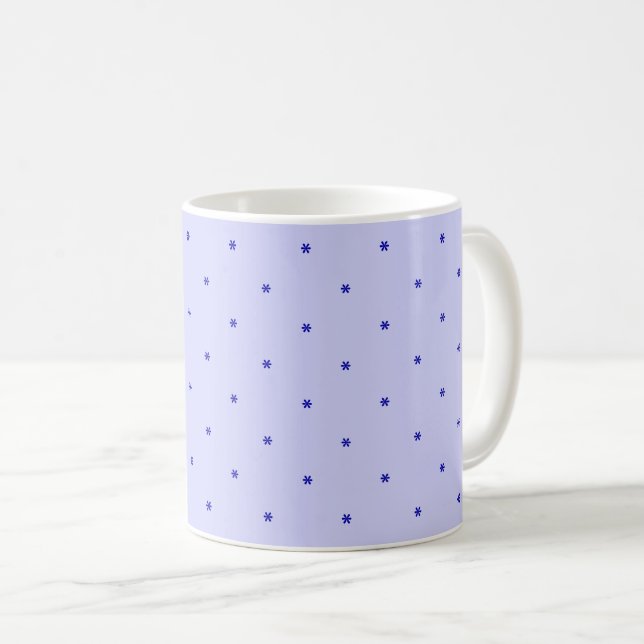 Caneca De Café Flocos de neve violeta púrpura azul simples (Frente Esquerda)