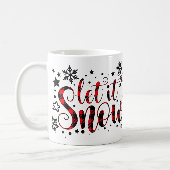 Caneca De Café Flocos Flanela De Férias De Natal, Que Neve (Esquerda)